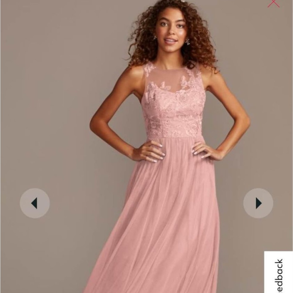 Bridesmaid dress in light pink size 18